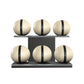 PENT. MOXA Set Ultimate - Set of 6 Medicine Balls on Horizontal Wooden Stand - 4, 8, 12, 16, 20, 24 KG