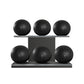 PENT. MOXA Set Ultimate - Set of 6 Medicine Balls on Horizontal Wooden Stand - 4, 8, 12, 16, 20, 24 KG