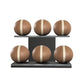 PENT. MOXA Set Ultimate - Set of 6 Medicine Balls on Horizontal Wooden Stand - 4, 8, 12, 16, 20, 24 KG