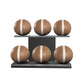 PENT. MOXA Set Ultimate - Set of 6 Medicine Balls on Horizontal Wooden Stand - 4, 8, 12, 16, 20, 24 KG