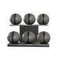 PENT. MOXA Set Ultimate - Set of 6 Medicine Balls on Horizontal Wooden Stand - 4, 8, 12, 16, 20, 24 KG