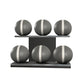 PENT. MOXA Set Ultimate - Set of 6 Medicine Balls on Horizontal Wooden Stand - 4, 8, 12, 16, 20, 24 KG