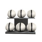 PENT. MOXA Set Ultimate - Set of 6 Medicine Balls on Horizontal Wooden Stand - 4, 8, 12, 16, 20, 24 KG