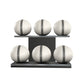 PENT. MOXA Set Ultimate - Set of 6 Medicine Balls on Horizontal Wooden Stand - 4, 8, 12, 16, 20, 24 KG