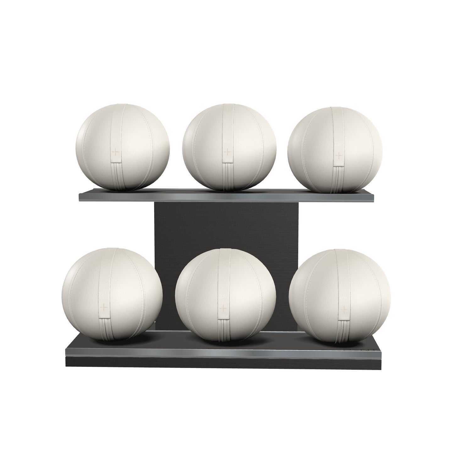 PENT. MOXA Set Ultimate - Set of 6 Medicine Balls on Horizontal Wooden Stand - 4, 8, 12, 16, 20, 24 KG