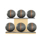 PENT. MOXA Set Ultimate - Set of 6 Medicine Balls on Horizontal Wooden Stand - 4, 8, 12, 16, 20, 24 KG