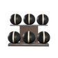 PENT. MOXA Set Ultimate - Set of 6 Medicine Balls on Horizontal Wooden Stand - 4, 8, 12, 16, 20, 24 KG