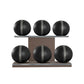 PENT. MOXA Set Ultimate - Set of 6 Medicine Balls on Horizontal Wooden Stand - 4, 8, 12, 16, 20, 24 KG