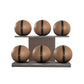 PENT. MOXA Set Ultimate - Set of 6 Medicine Balls on Horizontal Wooden Stand - 4, 8, 12, 16, 20, 24 KG