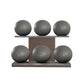 PENT. MOXA Set Ultimate - Set of 6 Medicine Balls on Horizontal Wooden Stand - 4, 8, 12, 16, 20, 24 KG