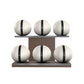 PENT. MOXA Set Ultimate - Set of 6 Medicine Balls on Horizontal Wooden Stand - 4, 8, 12, 16, 20, 24 KG