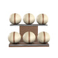 PENT. MOXA Set Ultimate - Set of 6 Medicine Balls on Horizontal Wooden Stand - 4, 8, 12, 16, 20, 24 KG