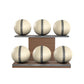 PENT. MOXA Set Ultimate - Set of 6 Medicine Balls on Horizontal Wooden Stand - 4, 8, 12, 16, 20, 24 KG