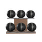 PENT. MOXA Set Ultimate - Set of 6 Medicine Balls on Horizontal Wooden Stand - 4, 8, 12, 16, 20, 24 KG