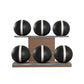 PENT. MOXA Set Ultimate - Set of 6 Medicine Balls on Horizontal Wooden Stand - 4, 8, 12, 16, 20, 24 KG