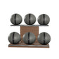 PENT. MOXA Set Ultimate - Set of 6 Medicine Balls on Horizontal Wooden Stand - 4, 8, 12, 16, 20, 24 KG