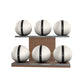 PENT. MOXA Set Ultimate - Set of 6 Medicine Balls on Horizontal Wooden Stand - 4, 8, 12, 16, 20, 24 KG