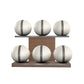 PENT. MOXA Set Ultimate - Set of 6 Medicine Balls on Horizontal Wooden Stand - 4, 8, 12, 16, 20, 24 KG