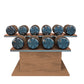 PENT. COLMIA Ultra Power Set - Dumbbells on a Horizontal Wooden Stand