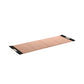 A luxurious exercise mat in pink and black premium Italian leather, suitable for yoga or fitness workouts. PENT. MATA