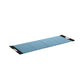 A luxurious exercise mat in blue and black premium Italian leather, suitable for yoga or fitness workouts. PENT. MATA